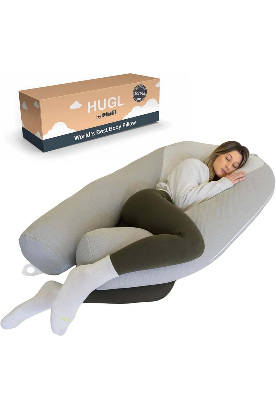 Plufl Hugl Cooling Body Pillow for Adults Made with Memory Foam | U Shaped Mater